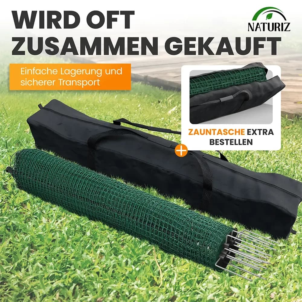 NATURIZ® Premium Zauntasche für 15 bis 25 m – (125x20x18cm) - Produktbild